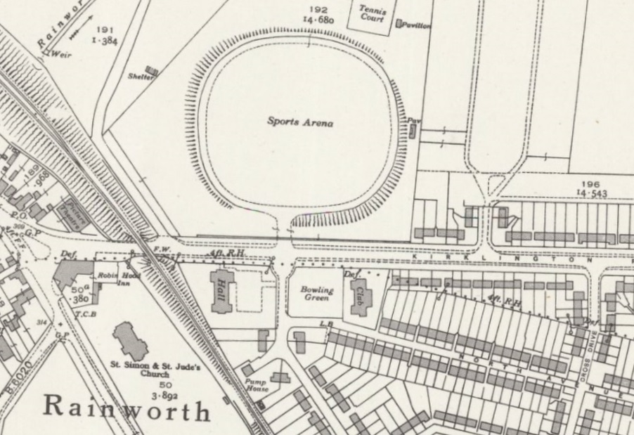 Mansfield - Rufford Colliery Ground : Map credit National Library of Scotland
